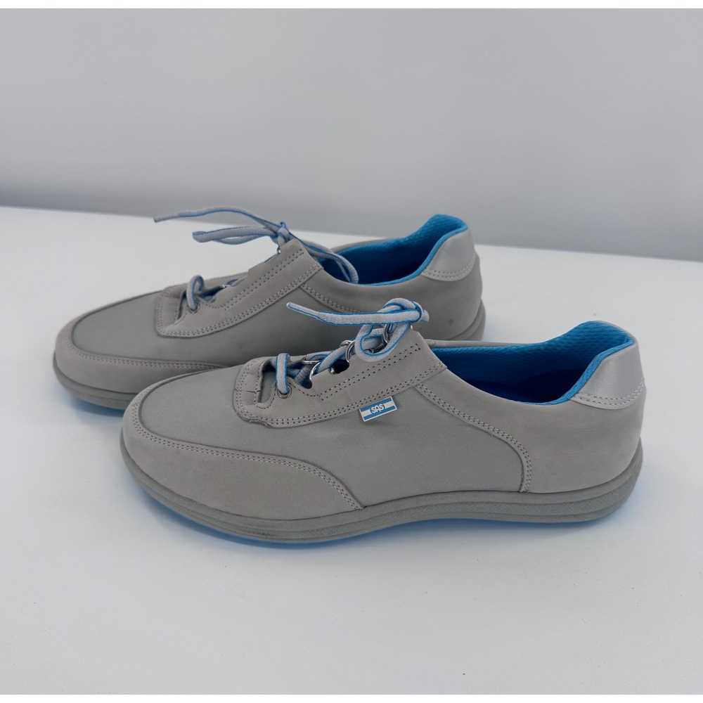 SAS Sporty Walking Shoes Womens 9.5 Gray Blue Lace Up Comfort Sneakers